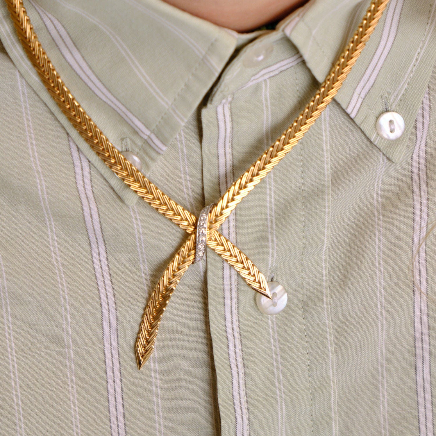 VINTAGE YELLOW GOLD NECKLACE - Image 7
