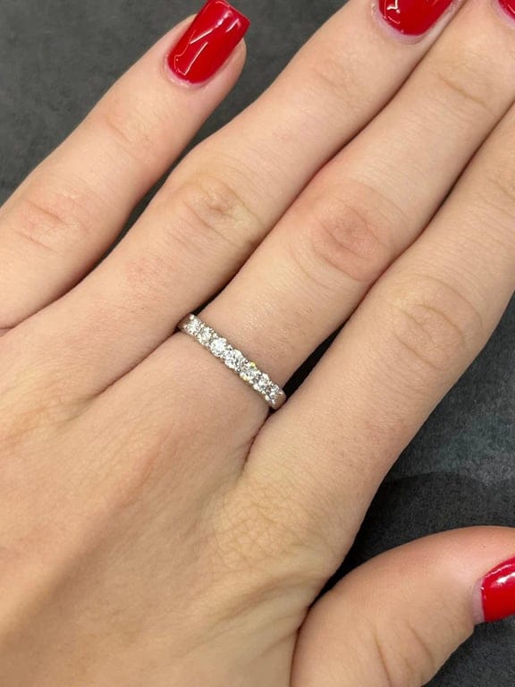 Half-wedding ring in gold and diamonds - Image 2