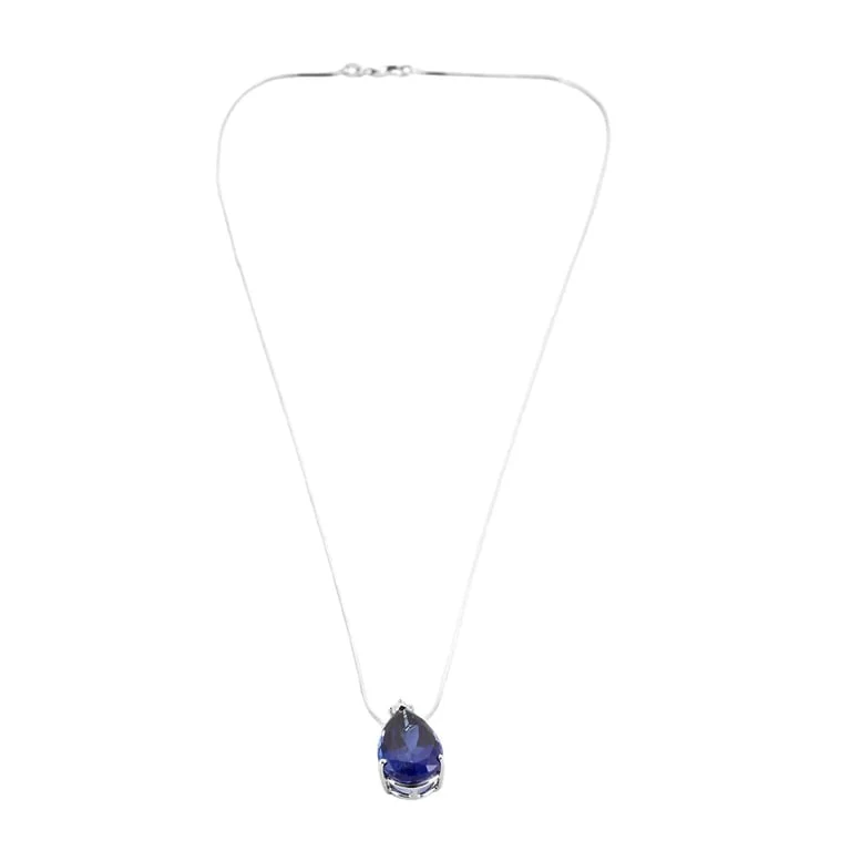 White gold sapphire necklace