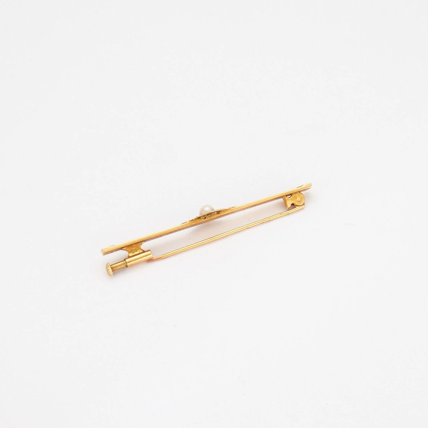 Brooch in yellow gold, white pearl - Image 4