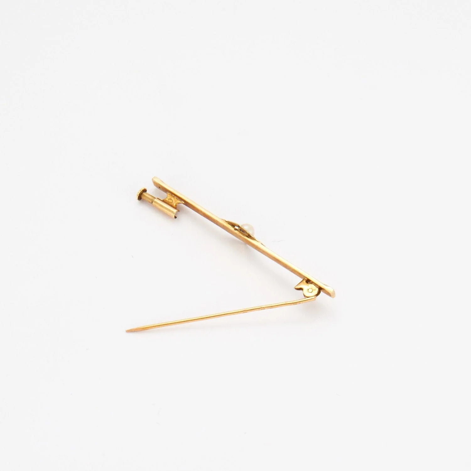 Brooch in yellow gold, white pearl - Image 5