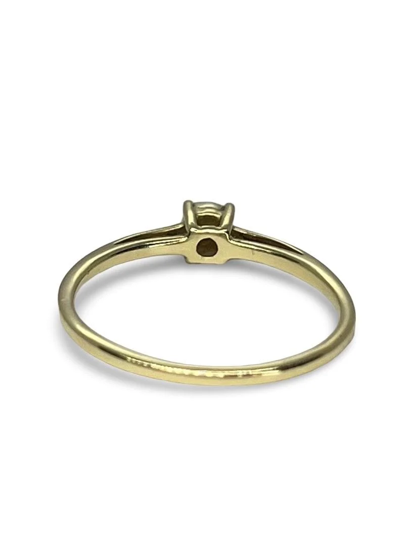 Solitaire yellow gold and 0.10 ct diamond - Image 5