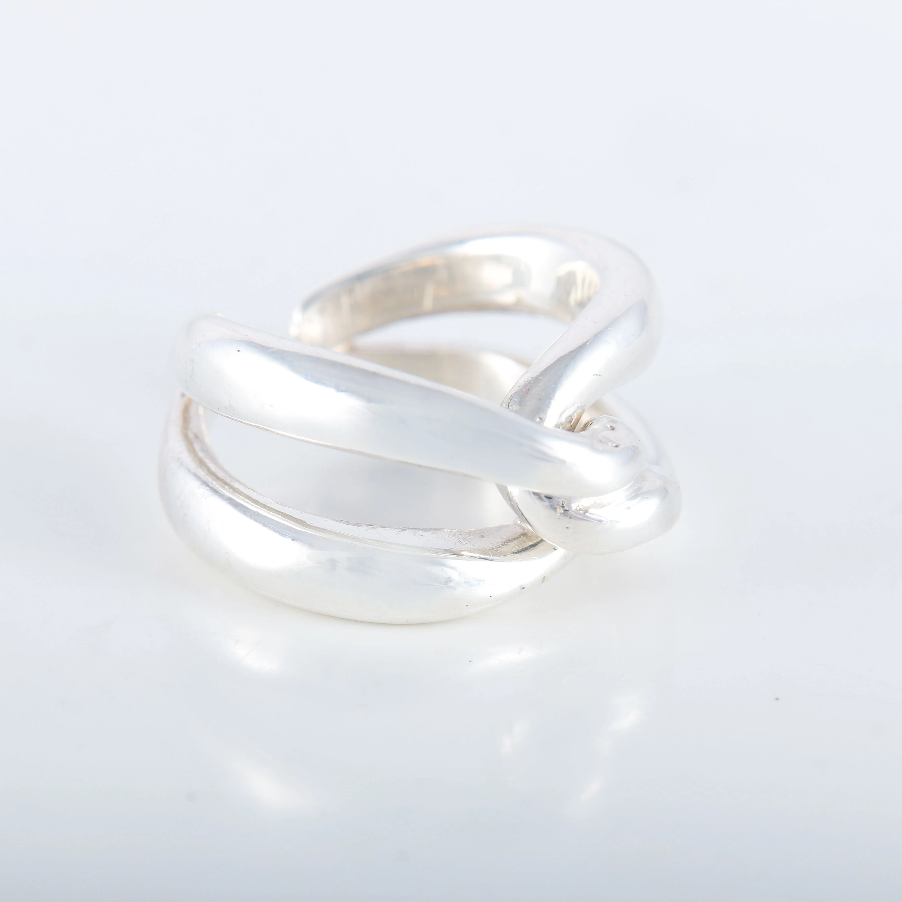 Open bangle ring silver