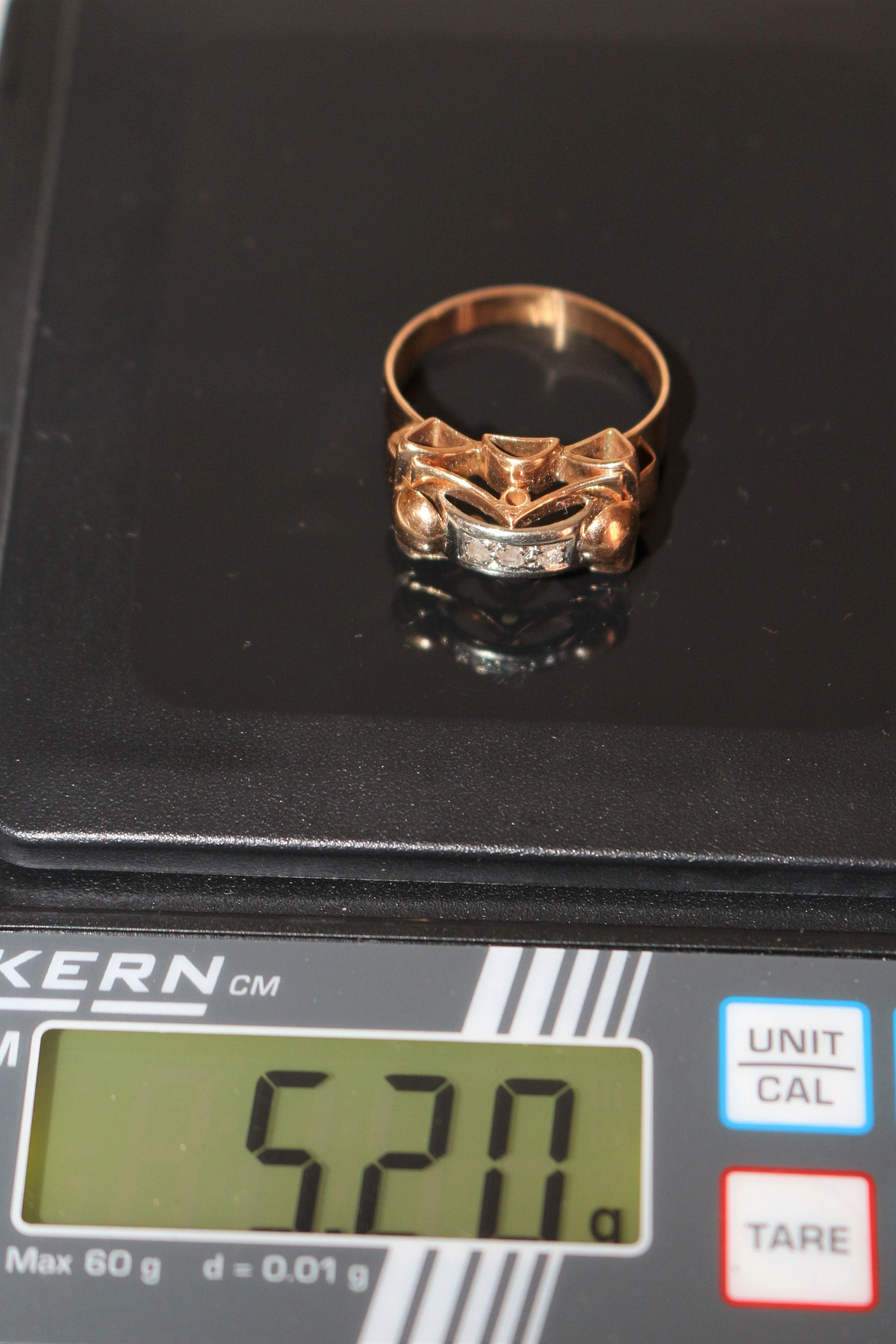Retro Ring 2 Golds, Diamonds - Image 11