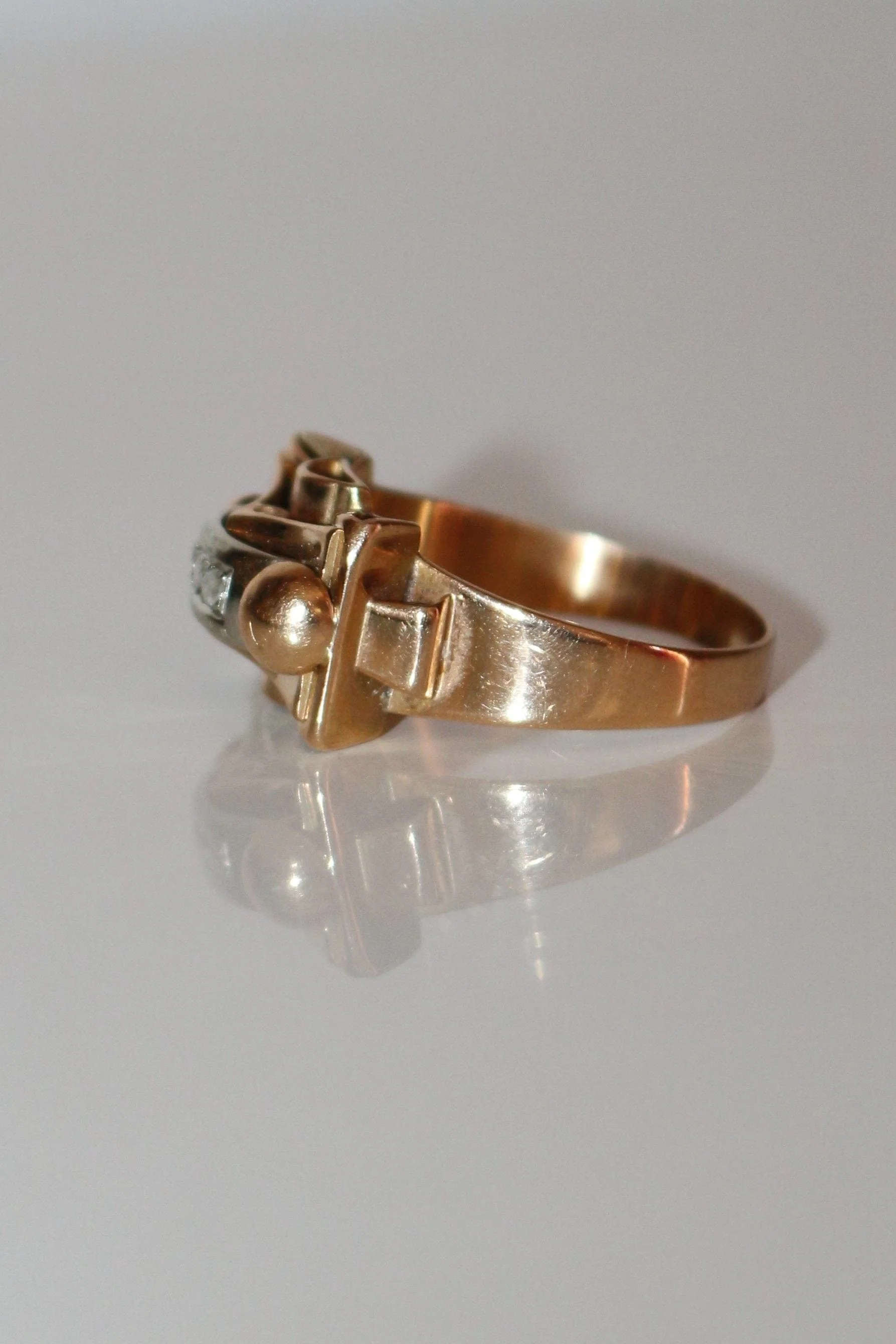 Retro Ring 2 Golds, Diamonds - Image 3