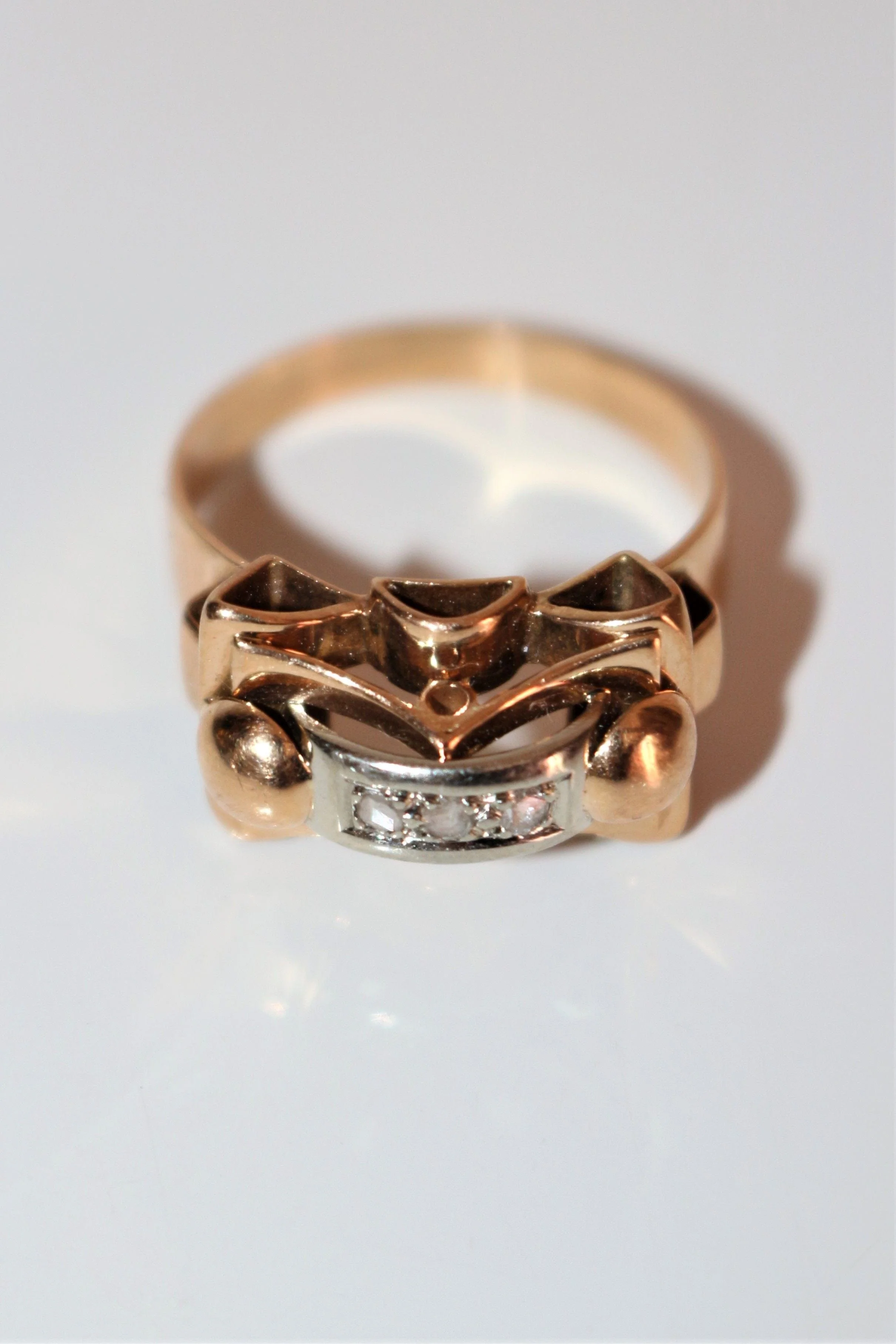 Retro Ring 2 Golds, Diamonds - Image 5
