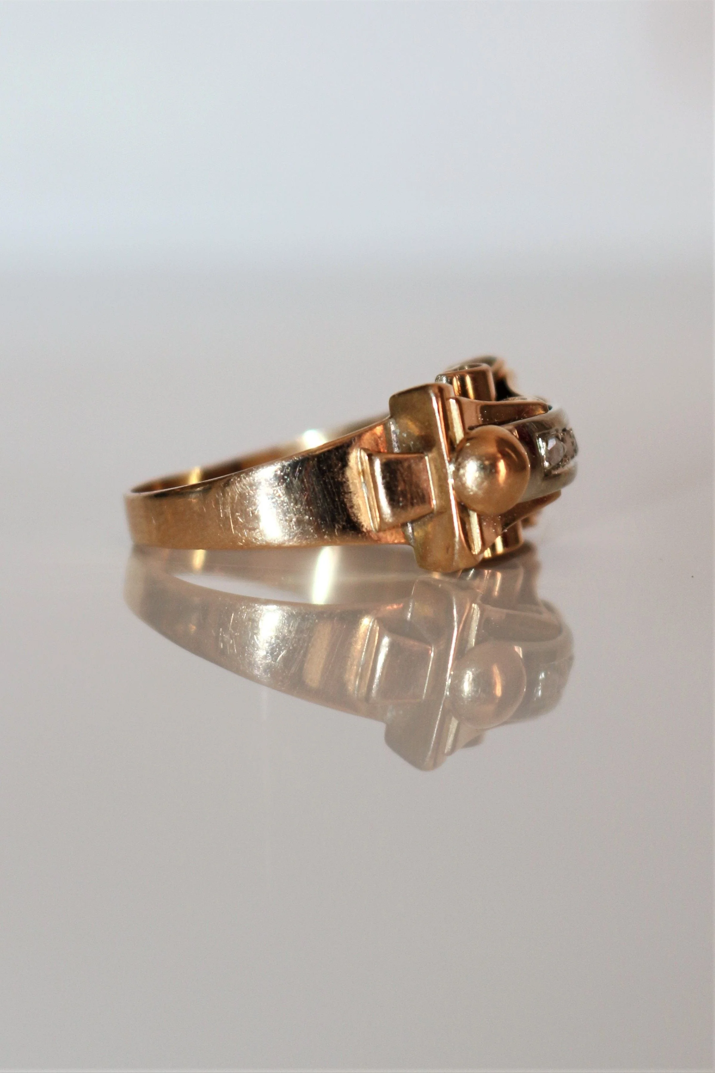 Retro Ring 2 Golds, Diamonds - Image 6
