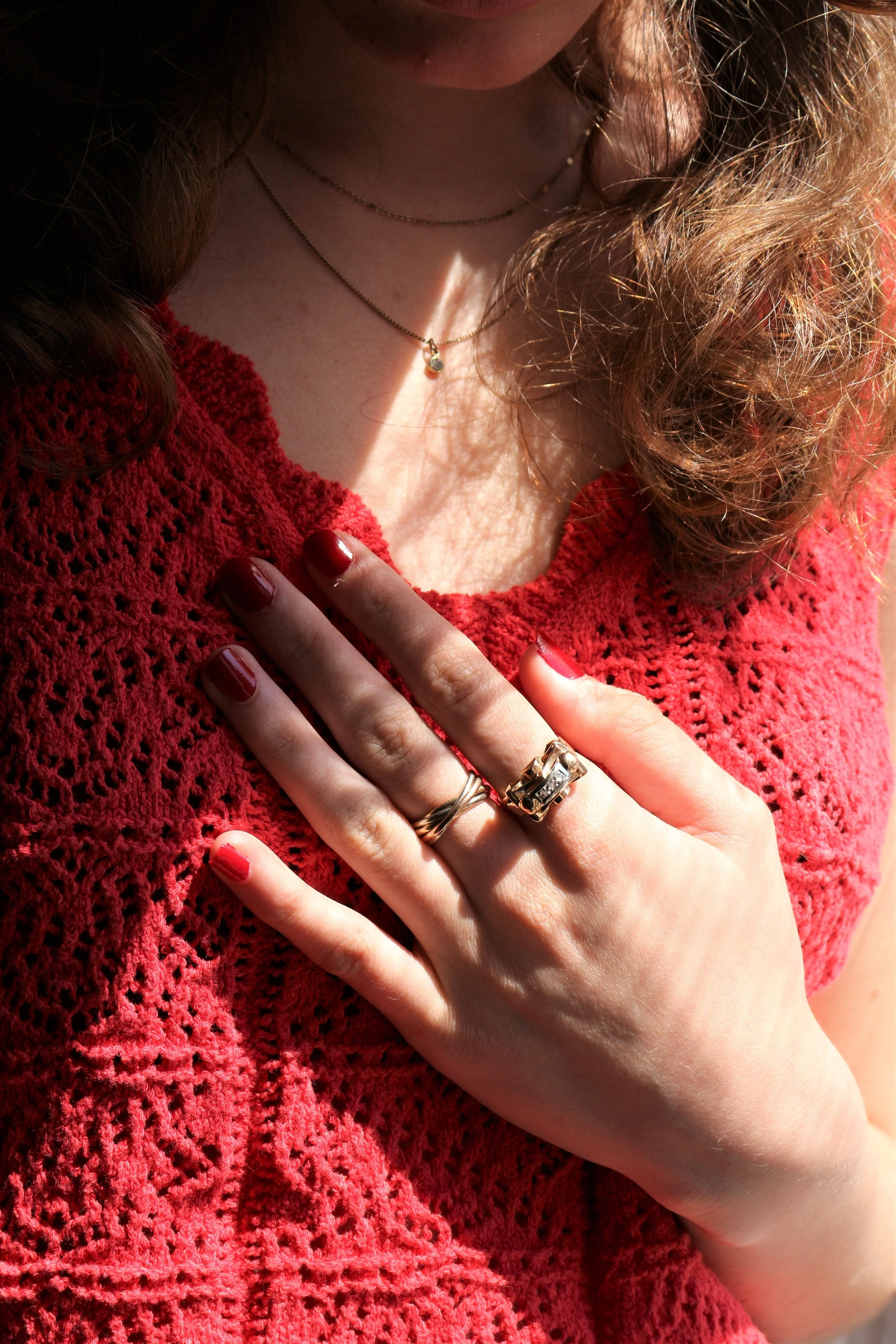 Retro Ring 2 Golds, Diamonds - Image 9