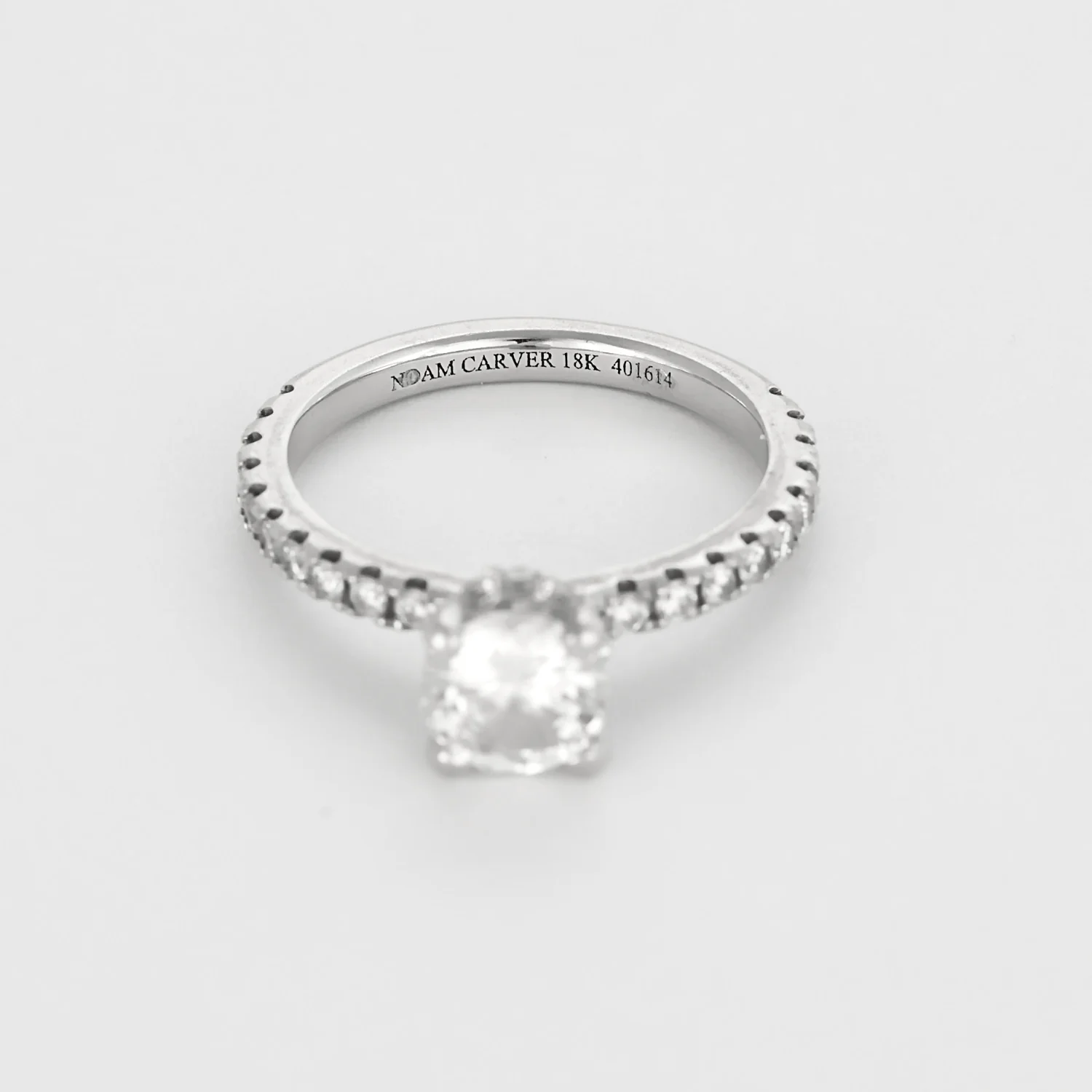White gold and diamond ring Solitaire - Image 7
