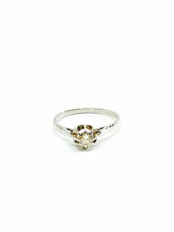 Solitaire gold and diamond ring - Image 4