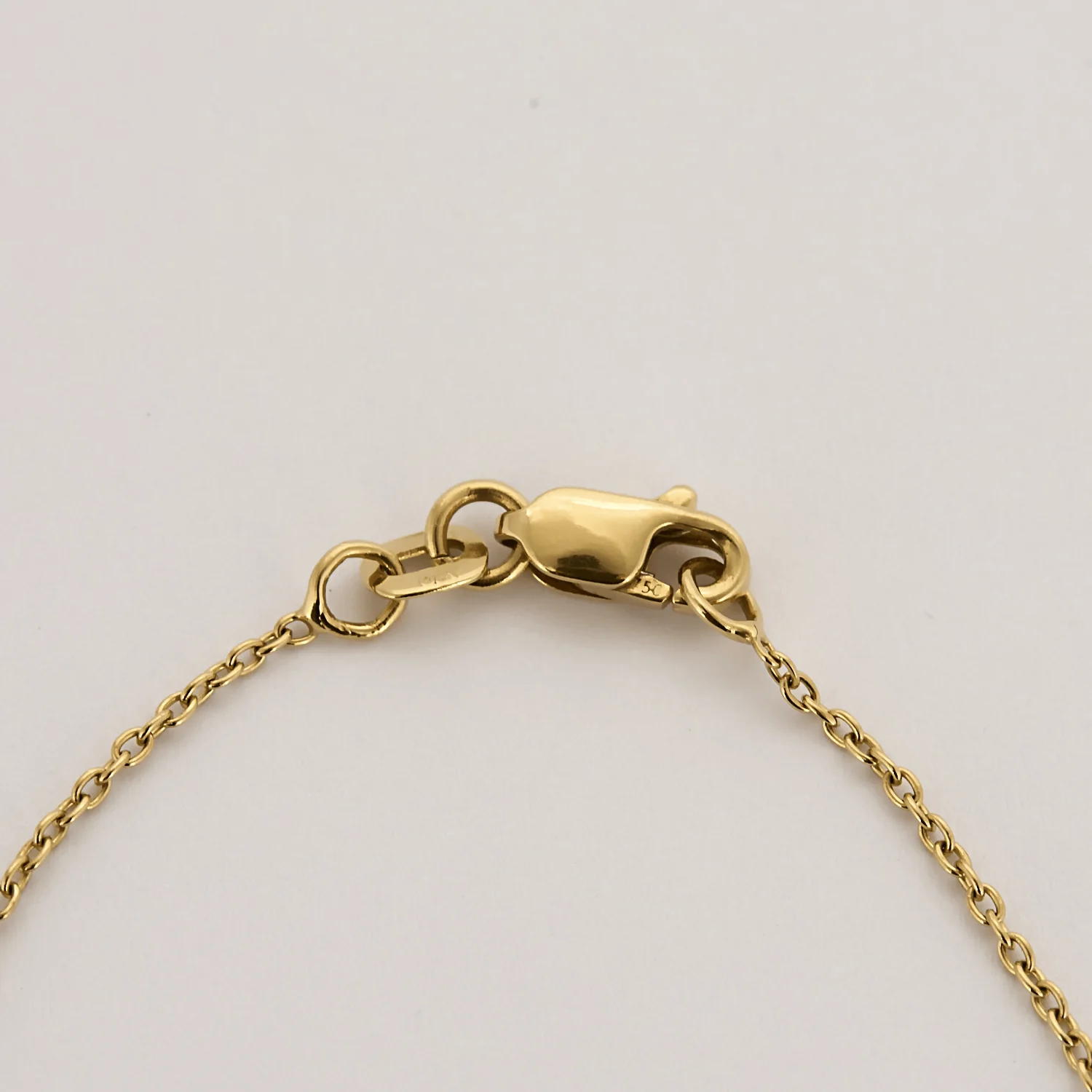 Necklace Solitaire in yellow gold and white gold, diamond approximately 0.15 carat. - Image 5