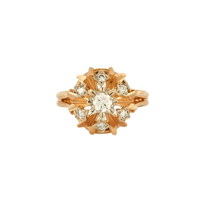 Yellow gold diamond ring