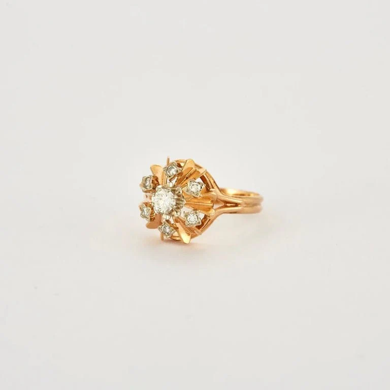 Yellow gold diamond ring - Image 6