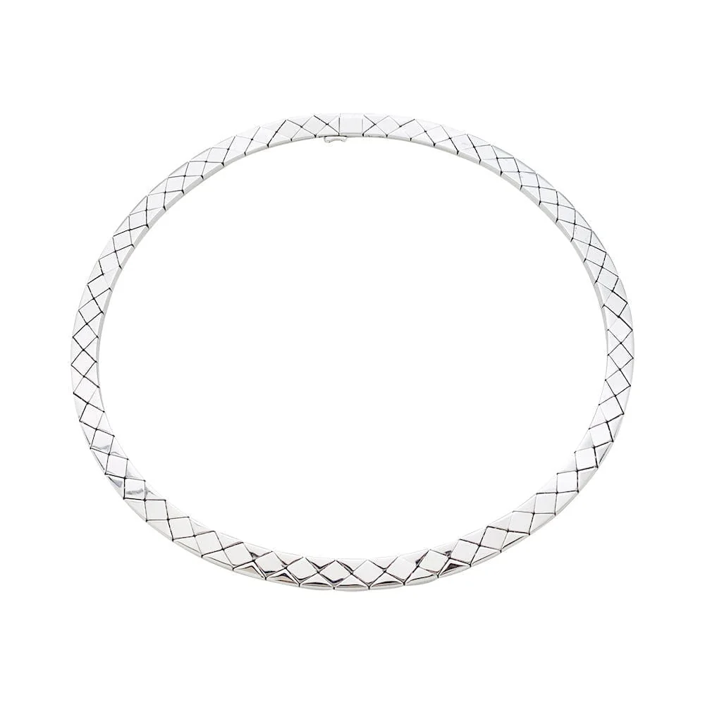 Necklace Chanel, “Quilted”, white gold. - Image 6