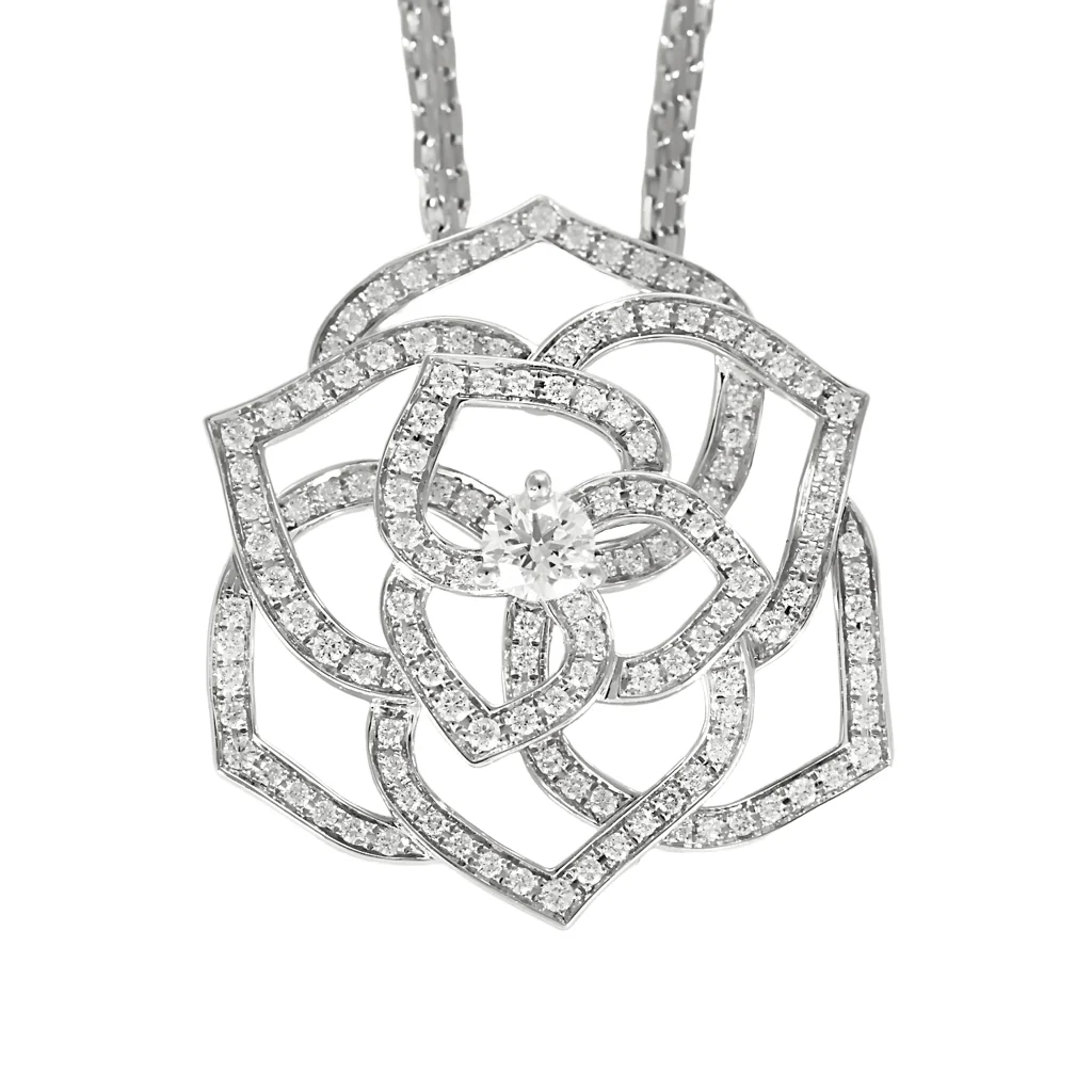 PIAGET - Rose - Grey gold and diamond pendant necklace