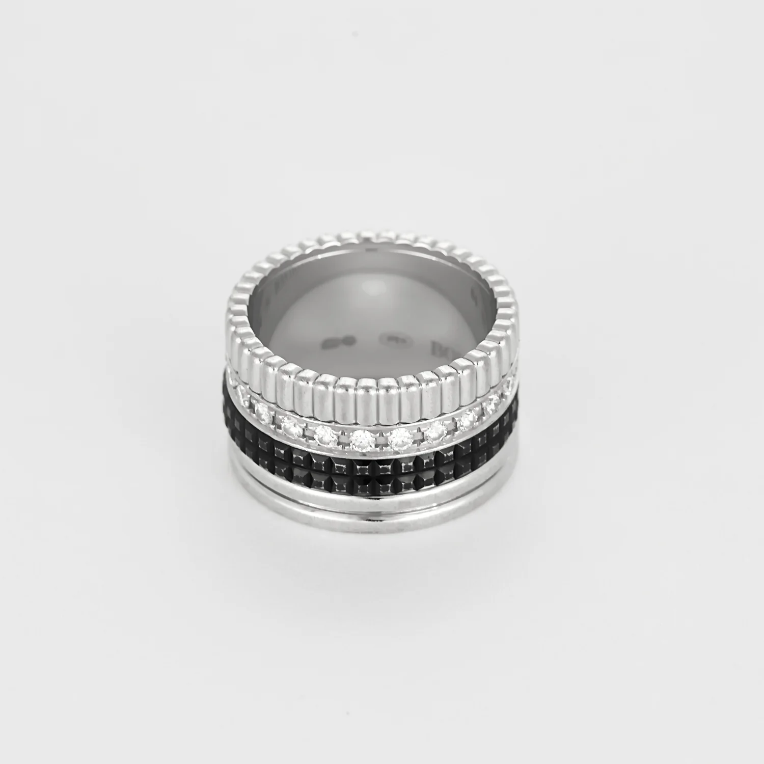 Black Edition large model ring Boucheron Quatre in white gold, diamonds, and black PVD.  - Image 6