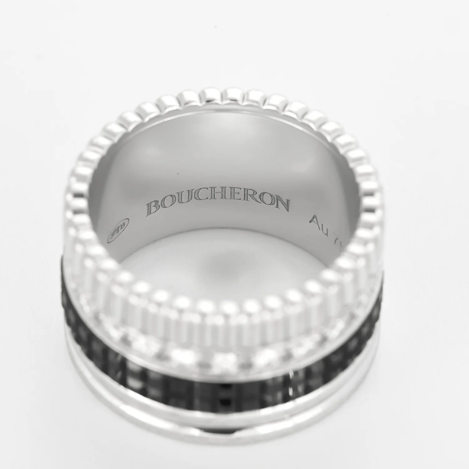 Black Edition large model ring Boucheron Quatre in white gold, diamonds, and black PVD.  - Image 8
