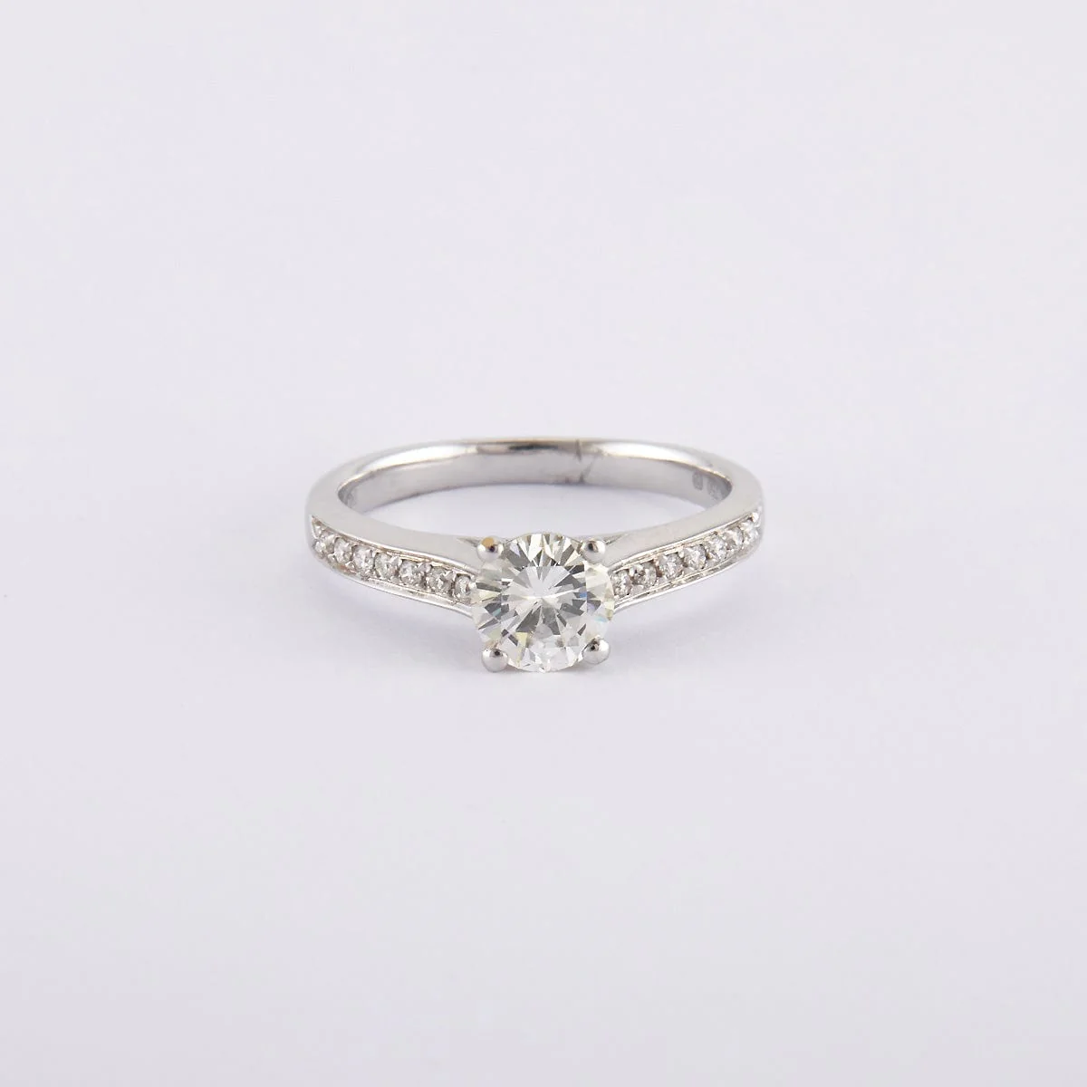 Solitaire accompanied Diamond 0.72 carat