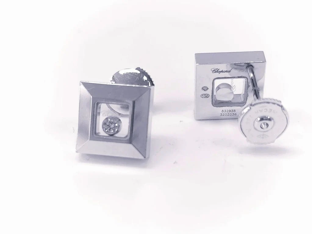 Chopard Happy Diamonds - Boucles d’oreilles en or blanc 18K et diamants - Image 3