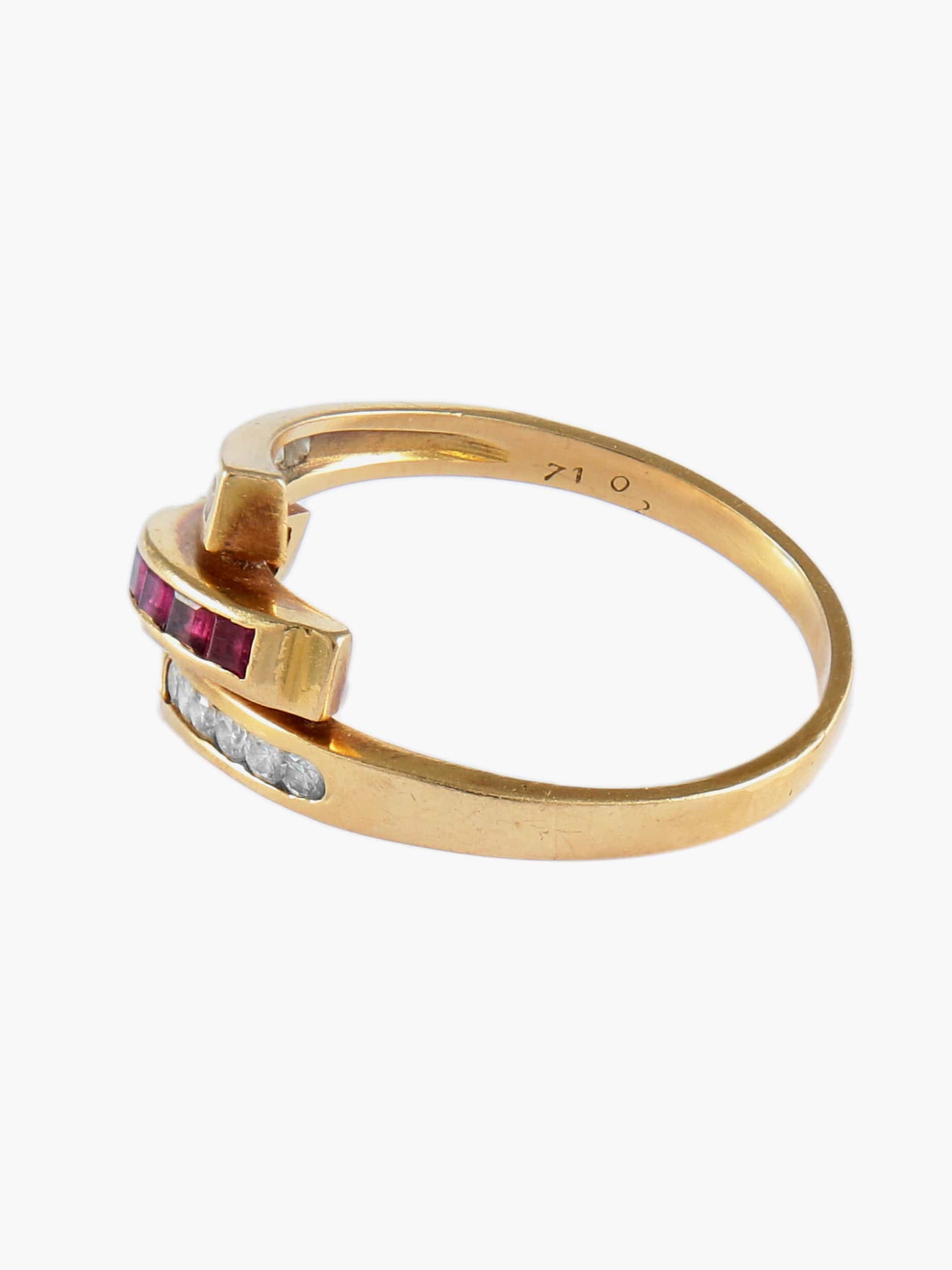 Yellow Gold Diamonds Ruby Ring - Image 4