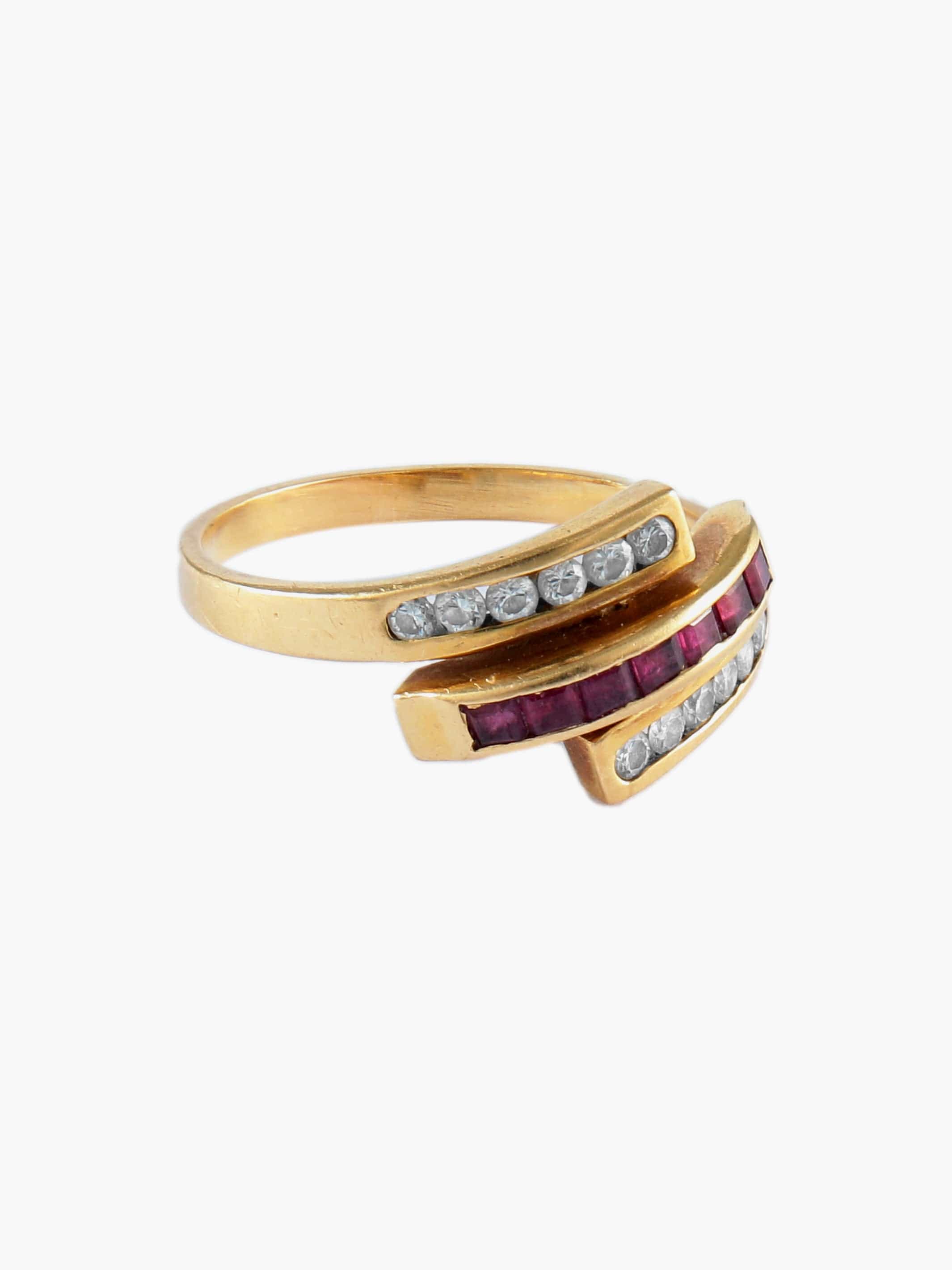 Yellow Gold Diamonds Ruby Ring - Image 7