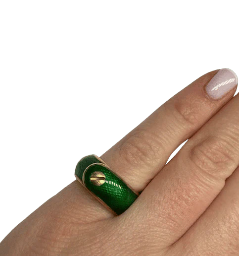 VAN CLEEF & ARPELS - Yellow gold enamel ring - Image 2