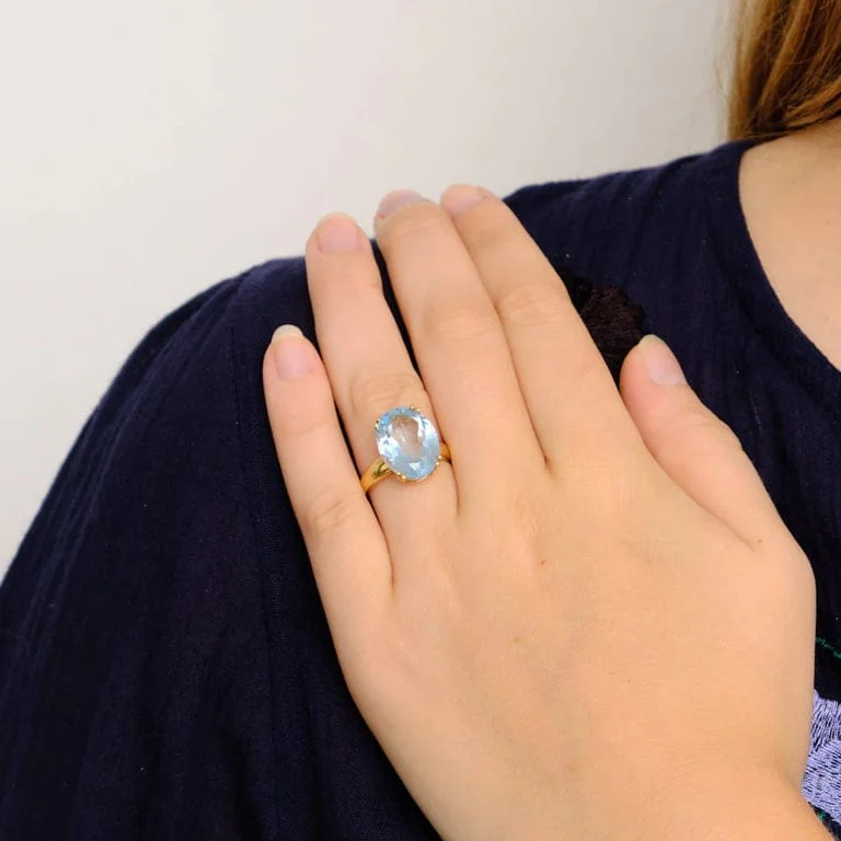 Yellow Gold Topaz Ring - Image 5