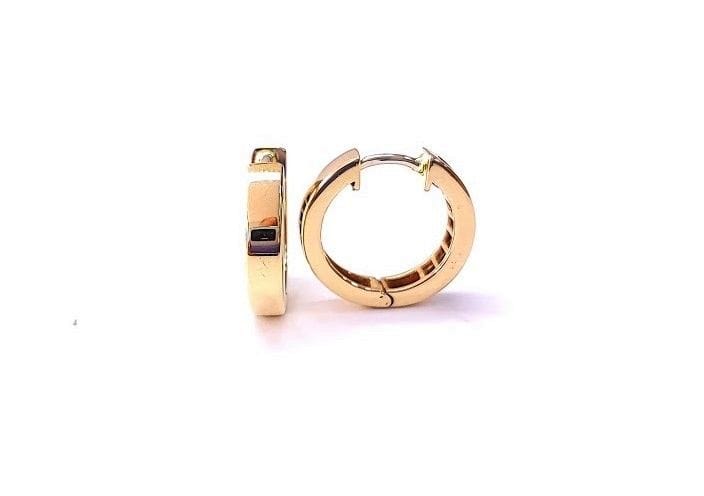 Yellow gold and sapphire creoles