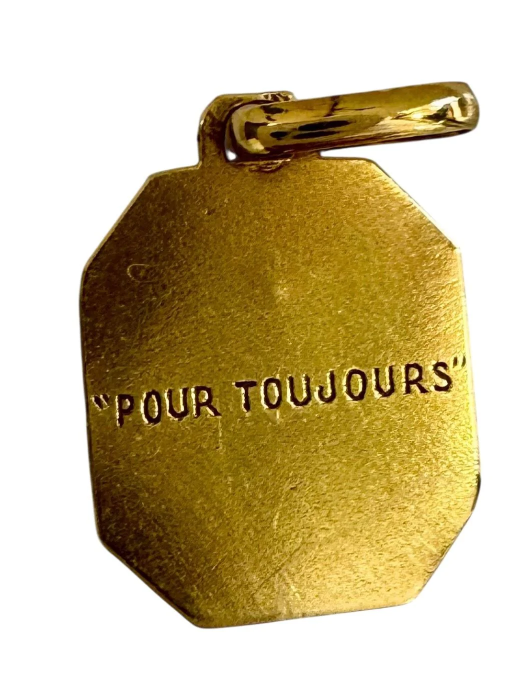 Yellow gold religious medal - Image 2