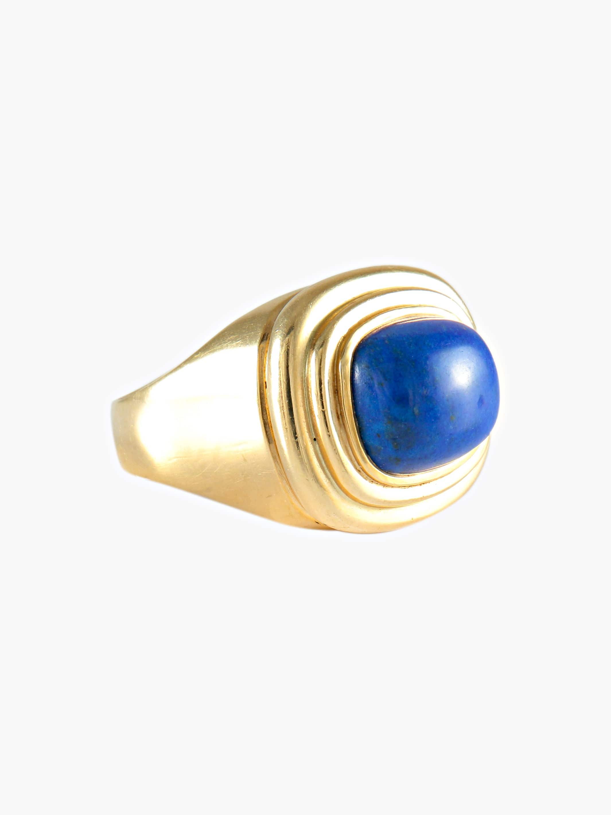 LAPIS LAZULI YELLOW GOLD RING - Image 5