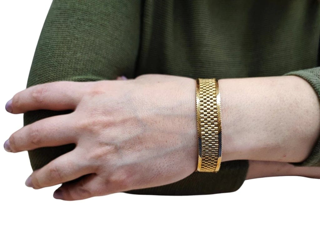 Yellow gold flat ribbon bracelet - Image 2