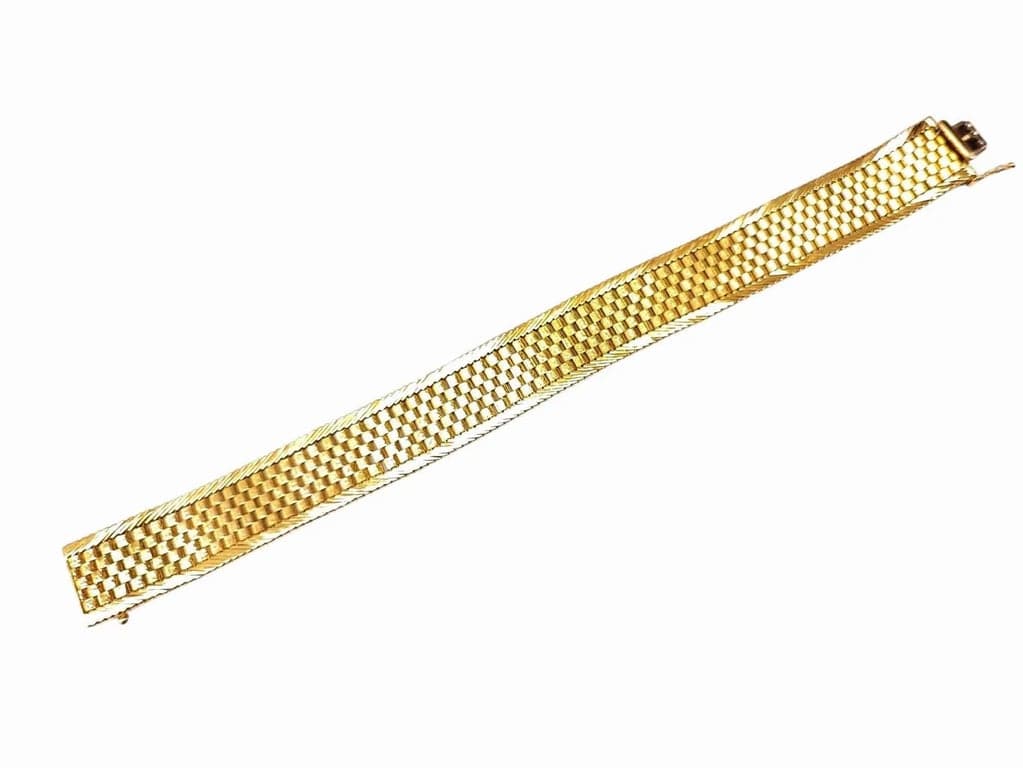 Yellow gold flat ribbon bracelet - Image 3