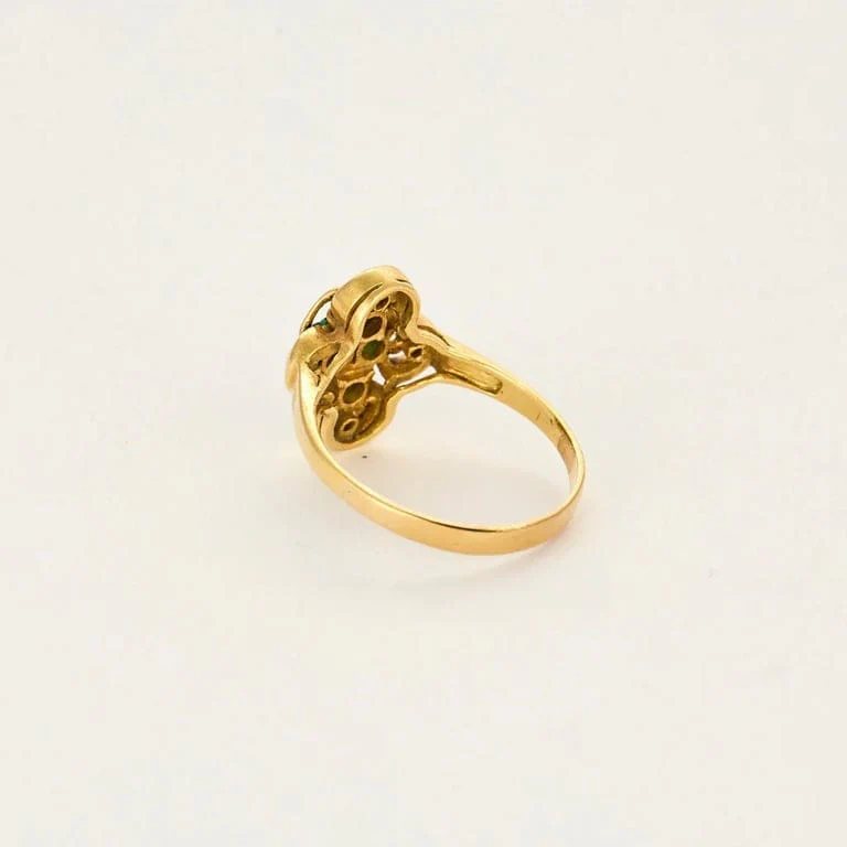 L'esmeralda ring in yellow gold, emeralds and diamonds - Image 6