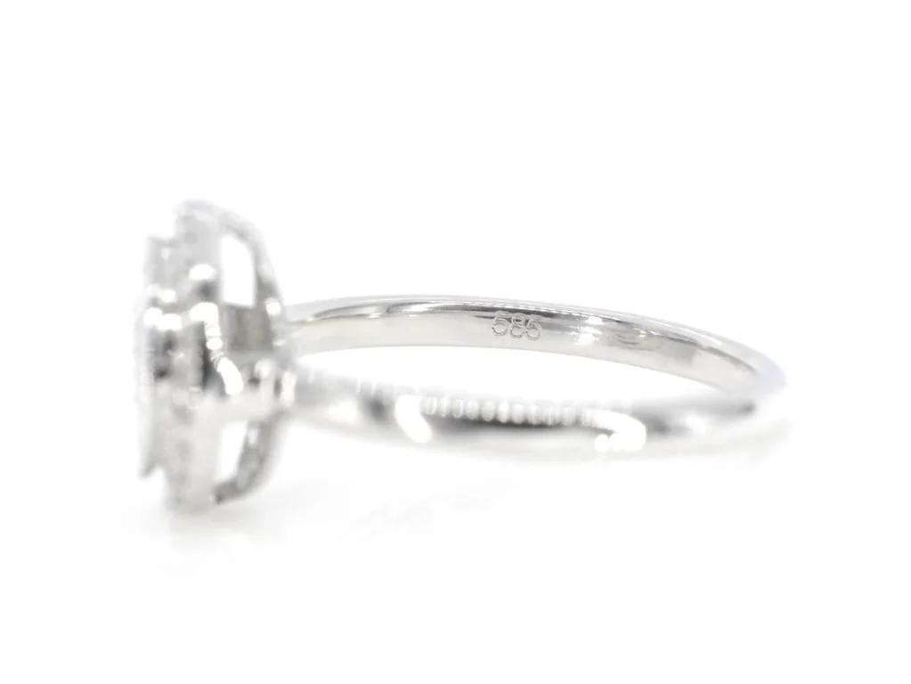 White gold entourage ring with diamonds - Image 6