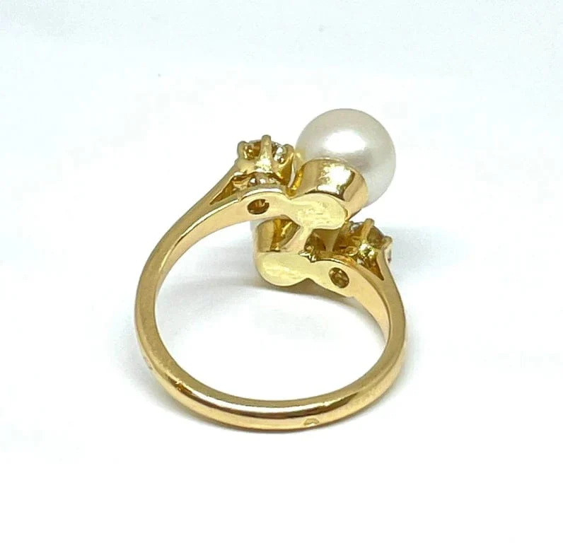 Ring Toi & Moi pearls and diamonds - Image 5