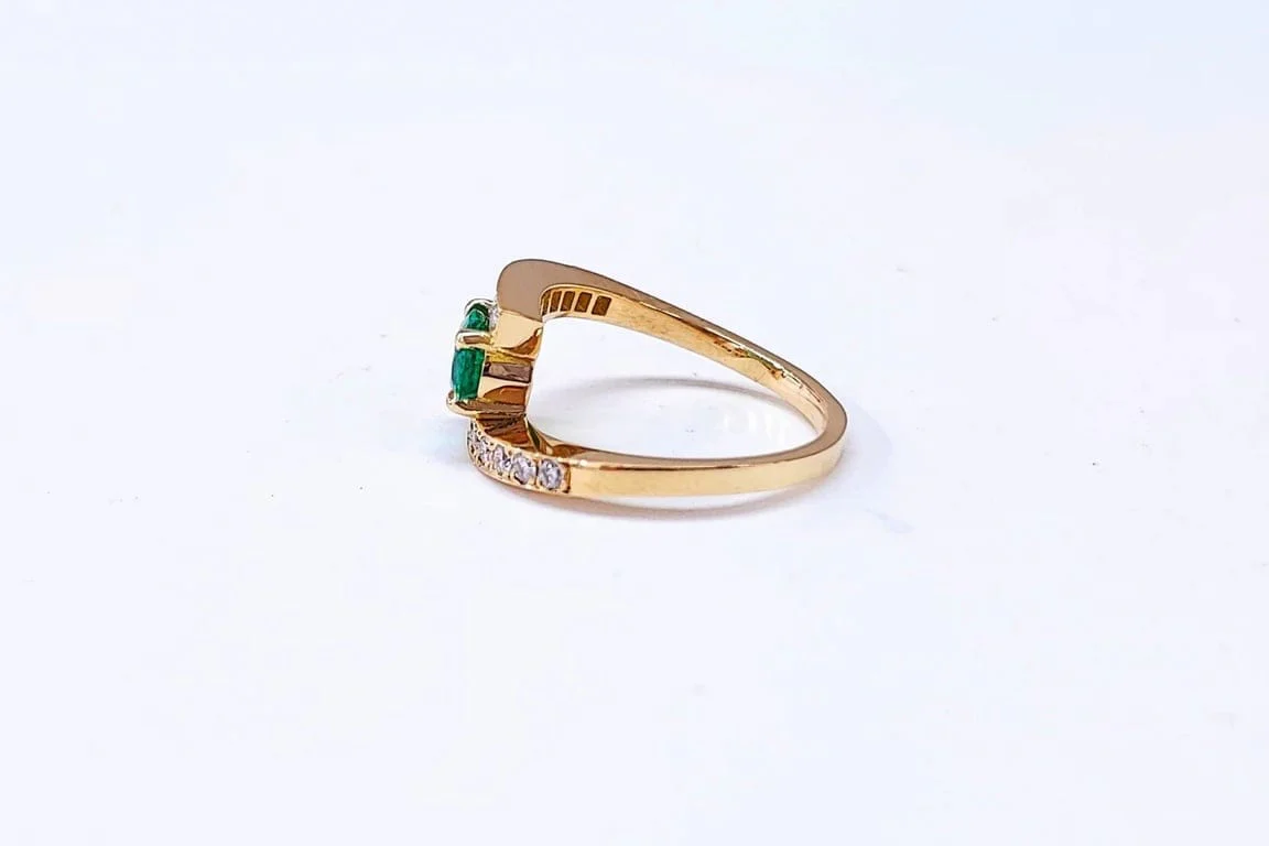 Emerald diamond ring - Image 5