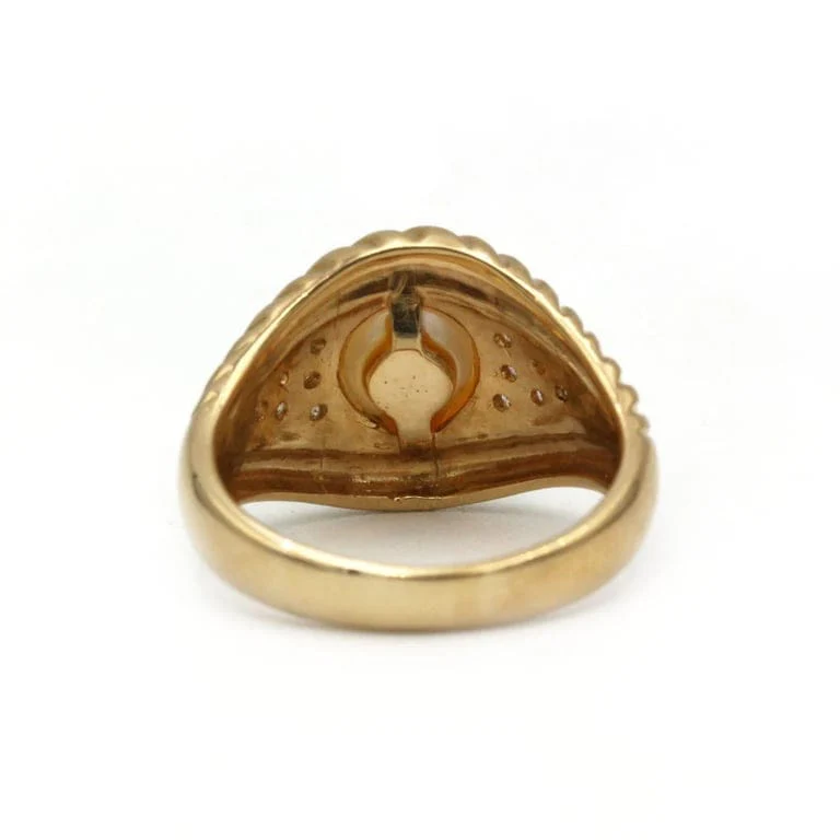 Ring - Yellow gold, pearl and diamonds - Image 5