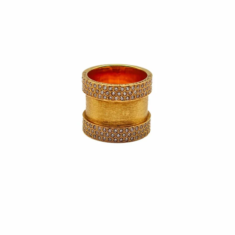 Yellow gold and diamond ring