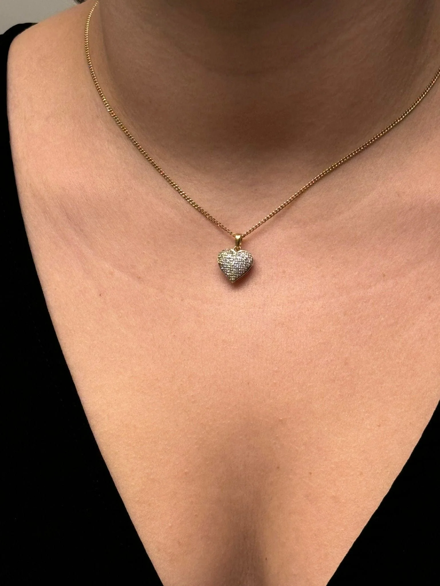 Heart pendant Yellow gold Diamonds - Image 2