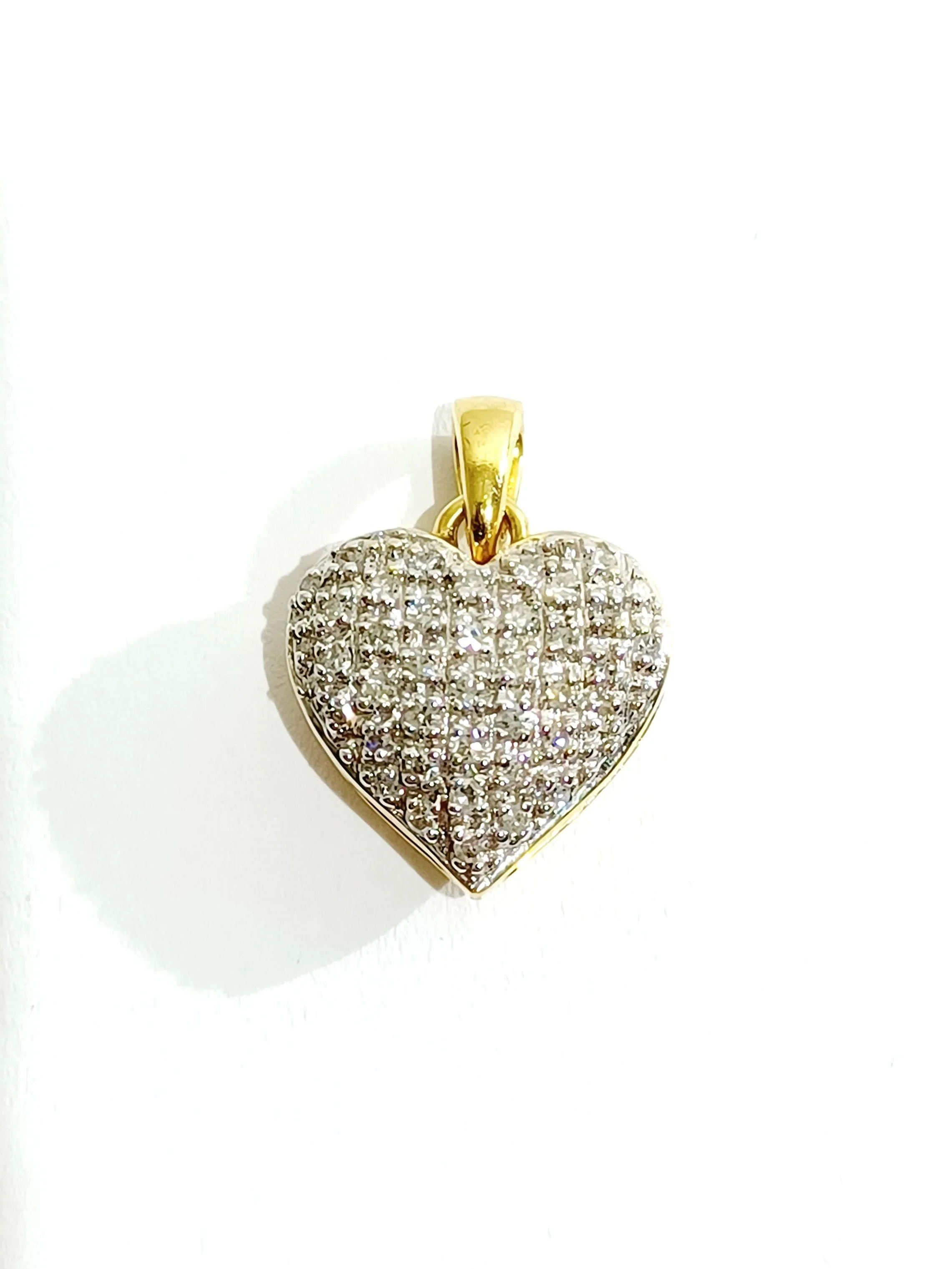 Heart pendant Yellow gold Diamonds - Image 3