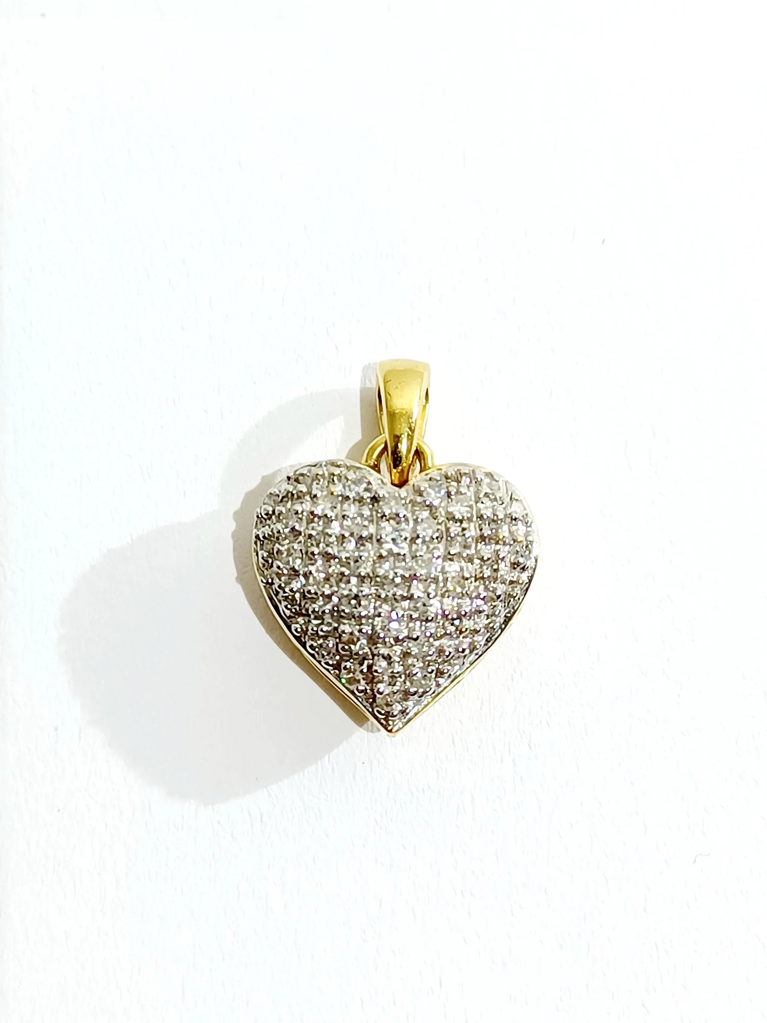 Heart pendant Yellow gold Diamonds - Image 4