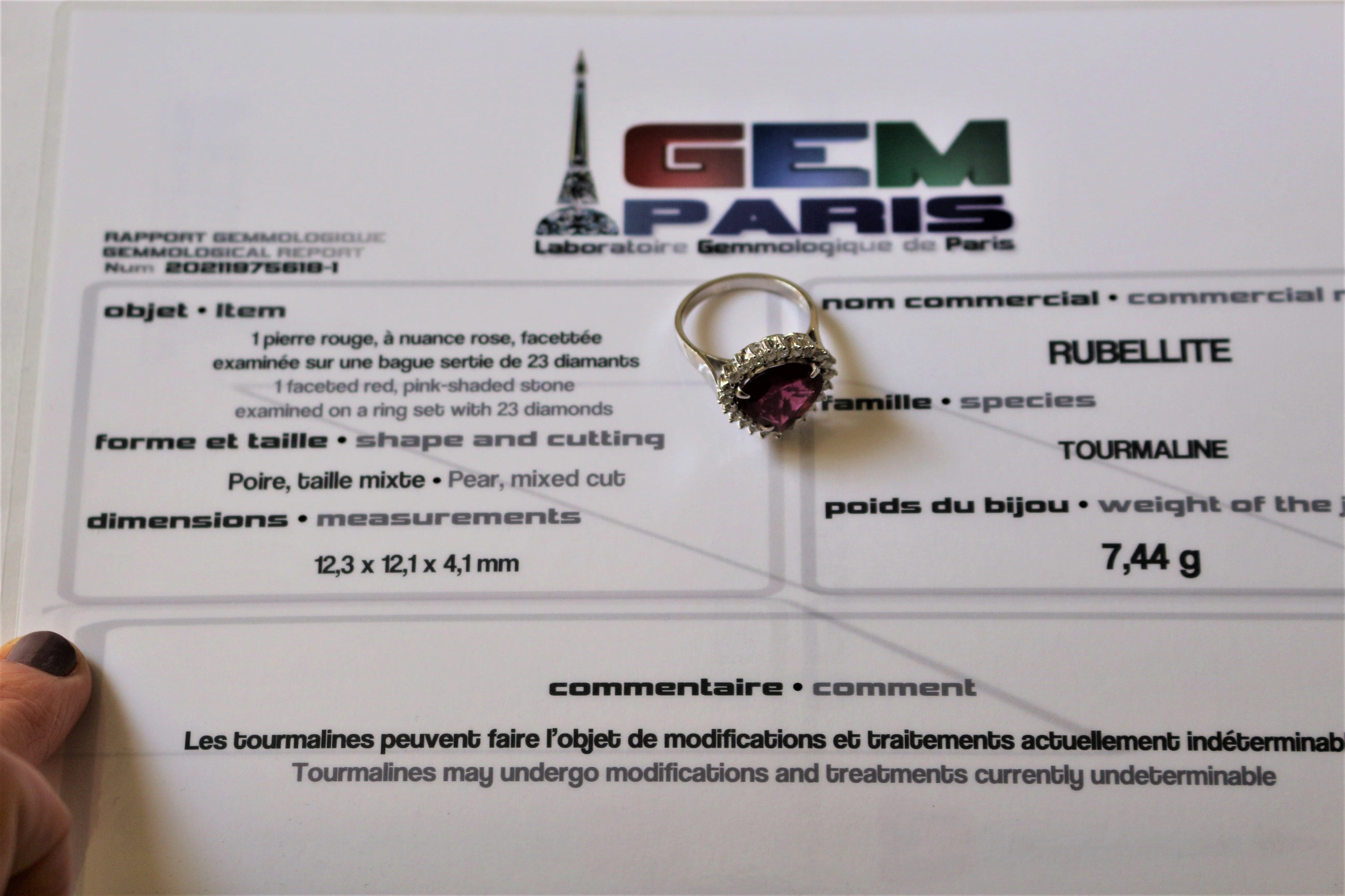 RUBELLITE and DIAMONDS ring - Image 10