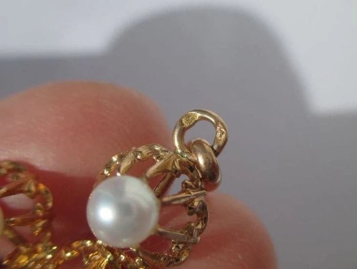 19th century rose gold pearl cross - Image 7
