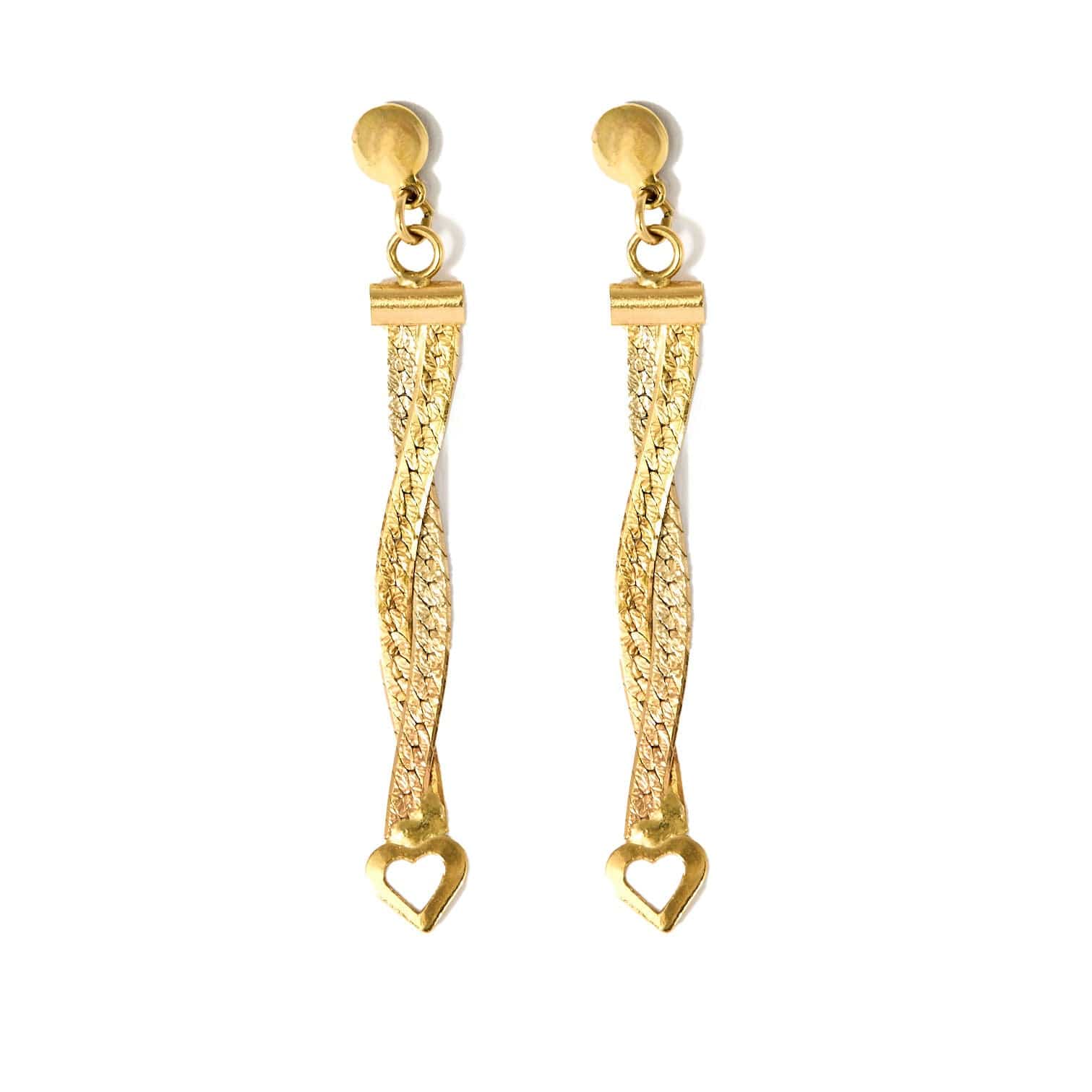 3 gold heart earrings - Image 3