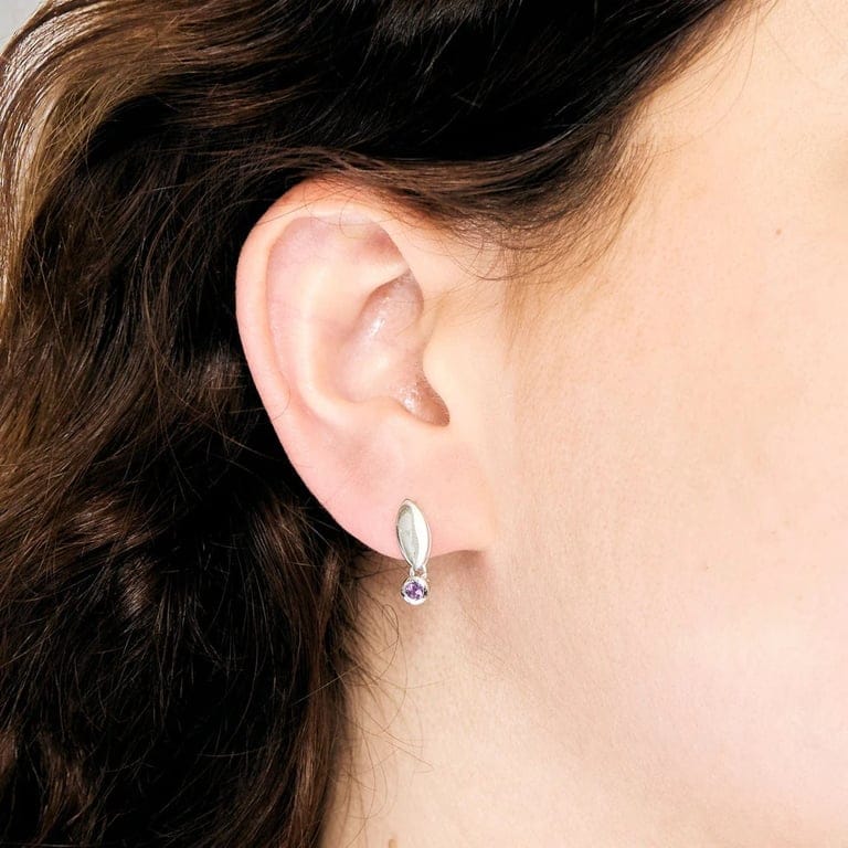 White gold and amethyst earrings - Image 2