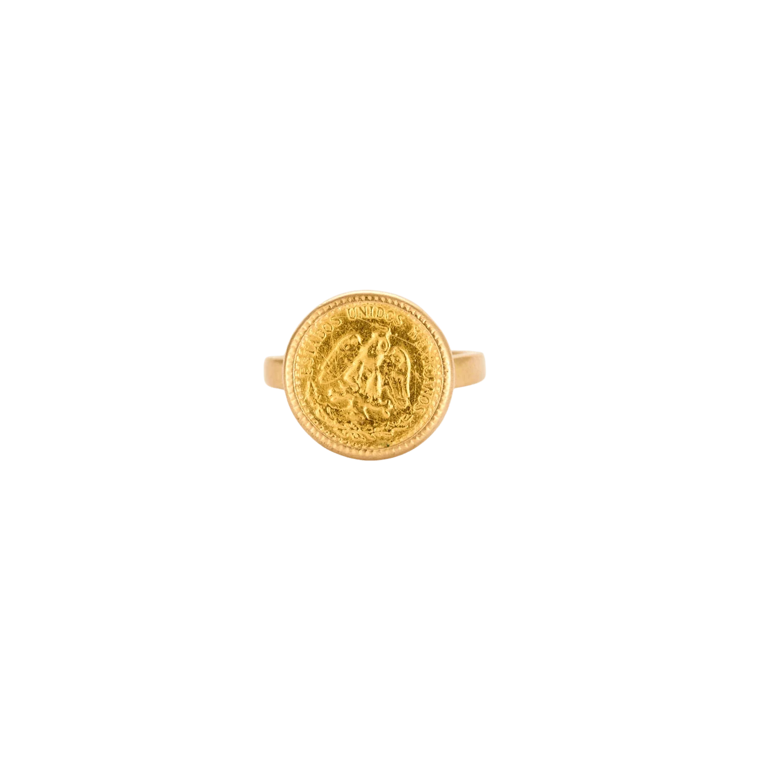 Yellow gold ring gold coins
