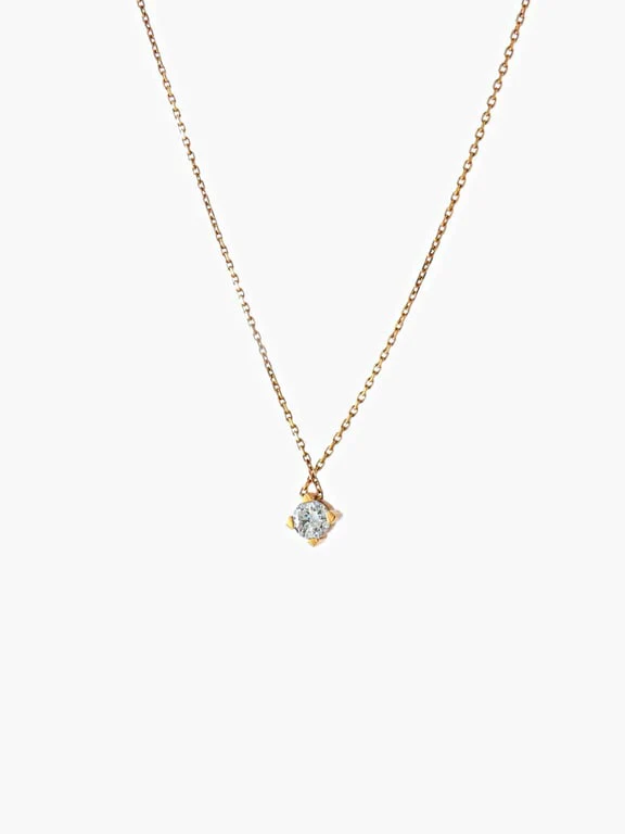 DIAMOND/YELLOW GOLD SOLITAIRE NECKLACE