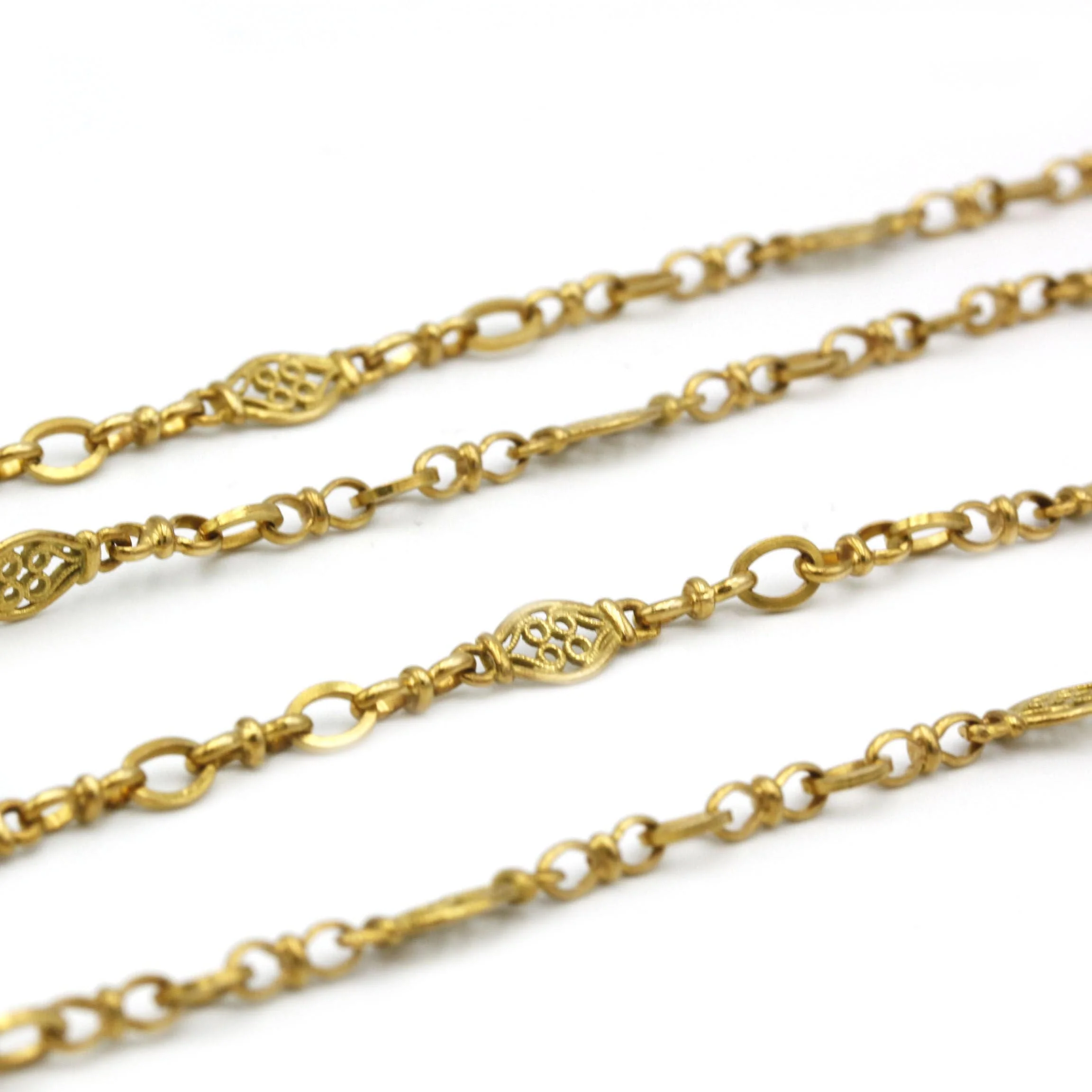 Filigree long necklace Yellow gold - Image 2