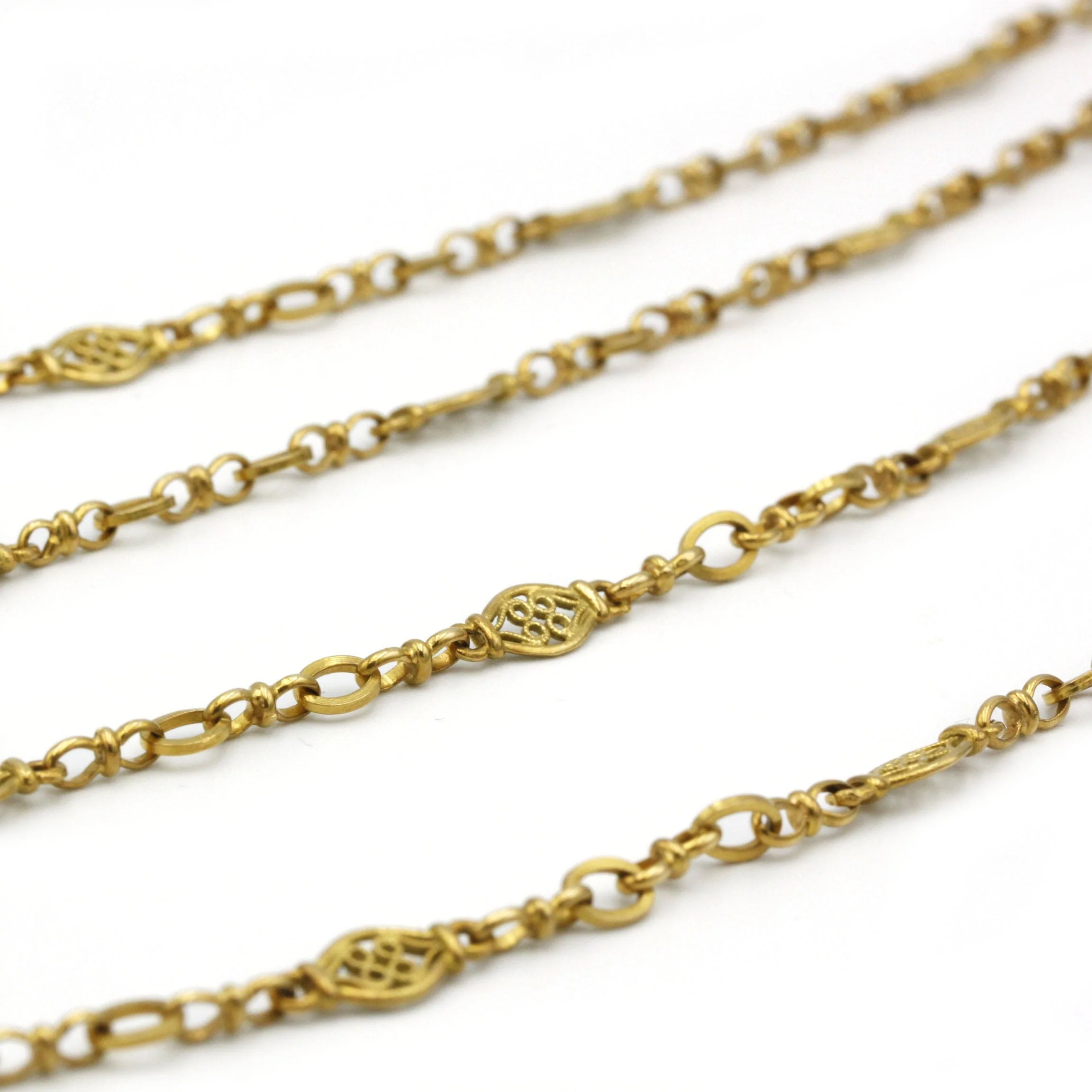 Filigree long necklace Yellow gold - Image 3