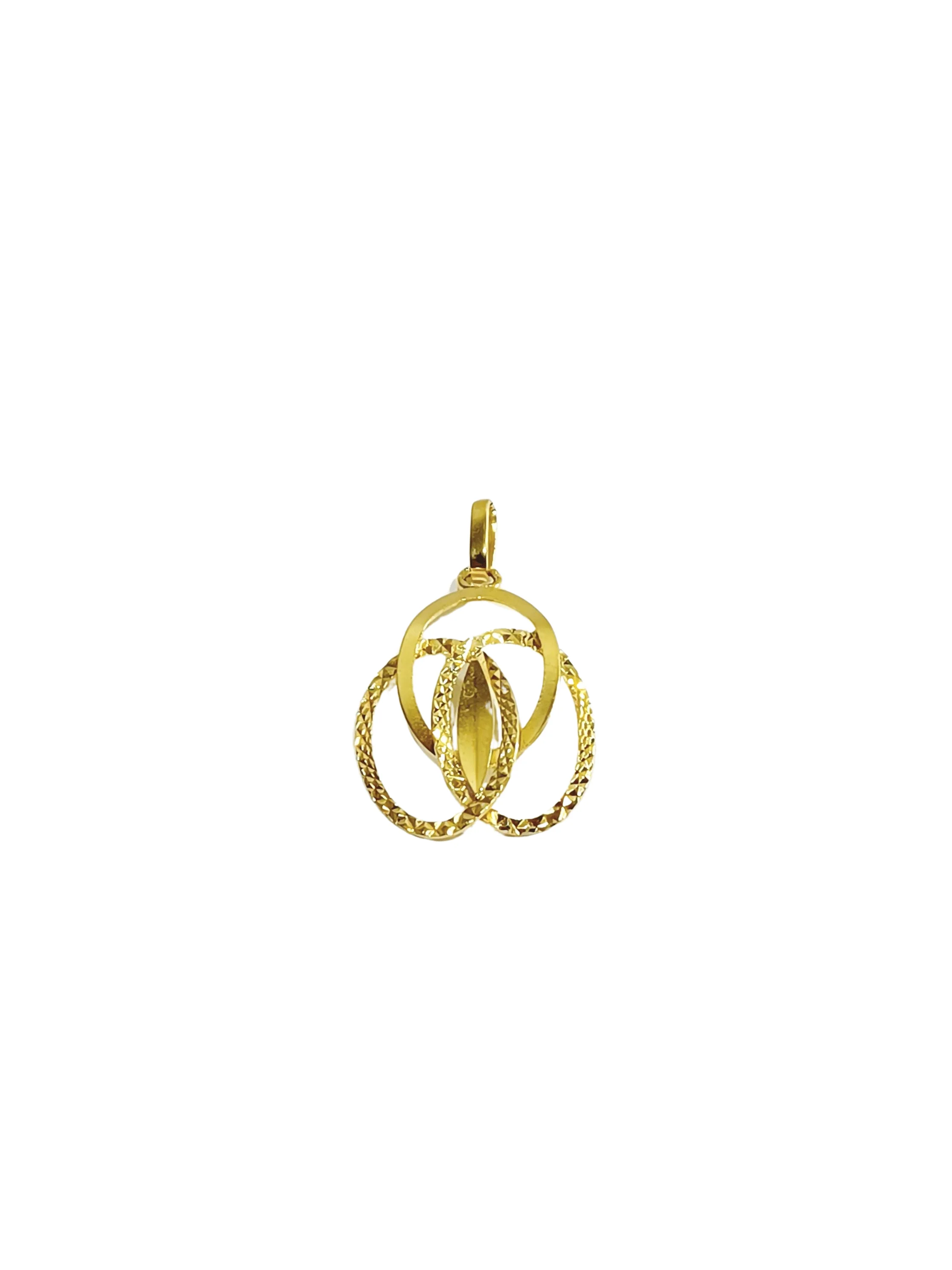 Intertwined circles pendant in yellow gold